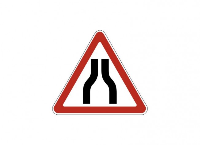 Дорожный знак 1.20.1 "Сужение дороги"