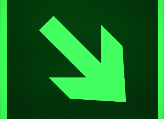 Знак E 02-02 "Направляющая стрелка под углом" фотолюминесцентный 100x100