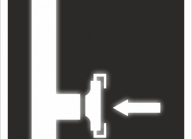 Знак " Пожарный сухотрубный стояк" F 08 светоотражающий на ПВХ 