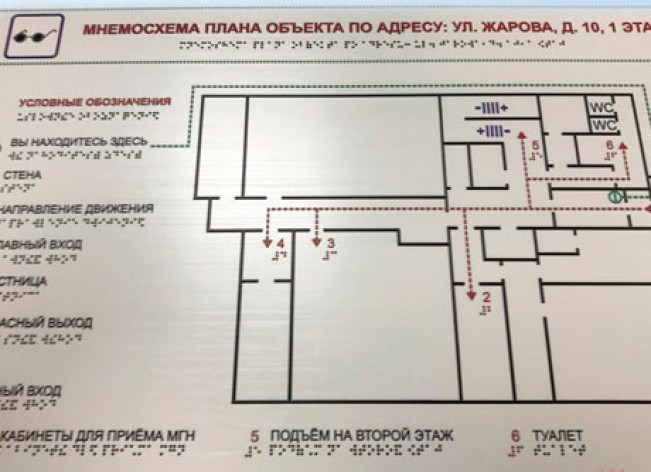 Информационно-тактильная мнемосхема 200х300 антивандальная